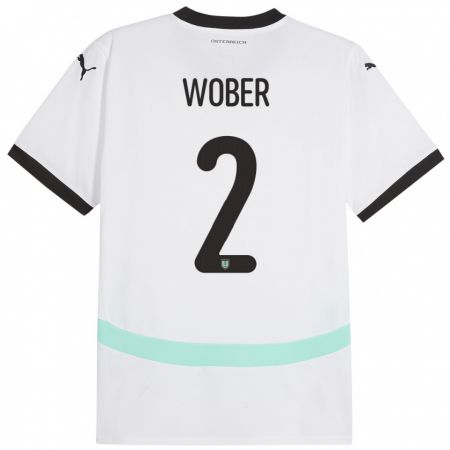 Kandiny Herren Österreich Maximilian Wöber #2 Weiß Auswärtstrikot Trikot 24-26 T-Shirt