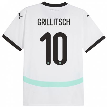 Kandiny Herren Österreich Florian Grillitsch #10 Weiß Auswärtstrikot Trikot 24-26 T-Shirt