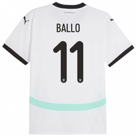 Kandiny Herren Österreich Thierno Ballo #11 Weiß Auswärtstrikot Trikot 24-26 T-Shirt