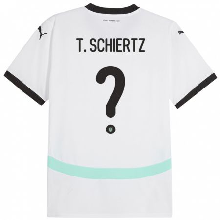 Kandiny Herren Österreich Tammo Schiertz #0 Weiß Auswärtstrikot Trikot 24-26 T-Shirt