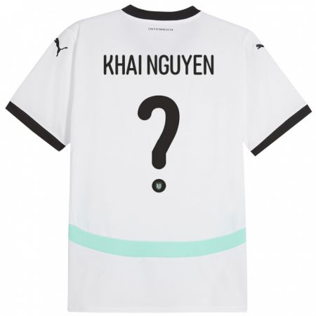 Kandiny Herren Österreich Quoc Khai Nguyen #0 Weiß Auswärtstrikot Trikot 24-26 T-Shirt