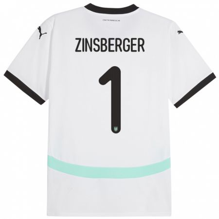 Kandiny Herren Österreich Manuela Zinsberger #1 Weiß Auswärtstrikot Trikot 24-26 T-Shirt