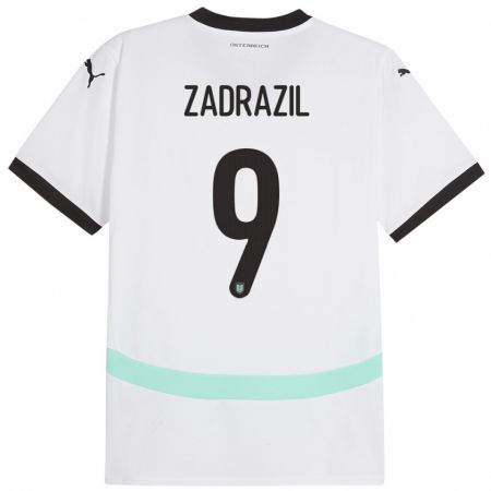 Kandiny Herren Österreich Sarah Zadrazil #9 Weiß Auswärtstrikot Trikot 24-26 T-Shirt