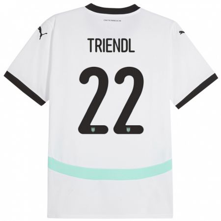 Kandiny Herren Österreich Lena Triendl #22 Weiß Auswärtstrikot Trikot 24-26 T-Shirt