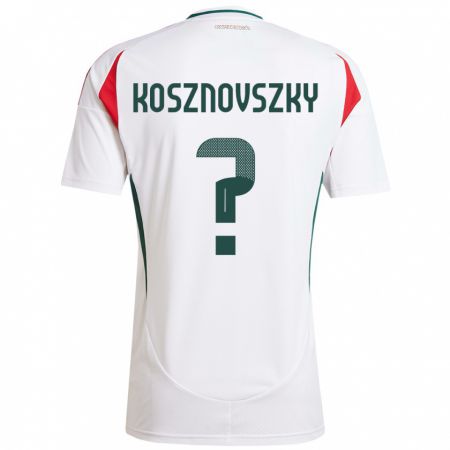 Kandiny Herren Ungarn Márk Kosznovszky #0 Weiß Auswärtstrikot Trikot 24-26 T-Shirt