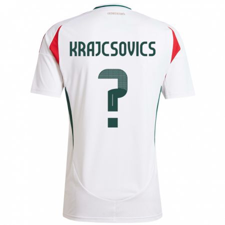 Kandiny Herren Ungarn Ábel Krajcsovics #0 Weiß Auswärtstrikot Trikot 24-26 T-Shirt