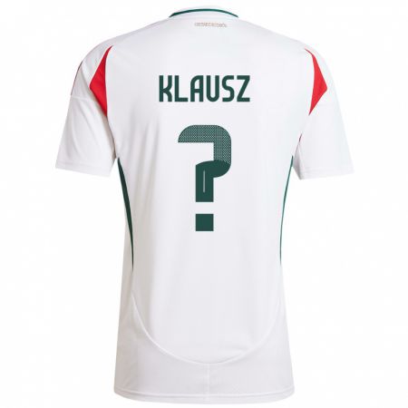 Kandiny Herren Ungarn Milán Klausz #0 Weiß Auswärtstrikot Trikot 24-26 T-Shirt