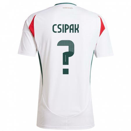 Kandiny Herren Ungarn Csongor Csipak #0 Weiß Auswärtstrikot Trikot 24-26 T-Shirt