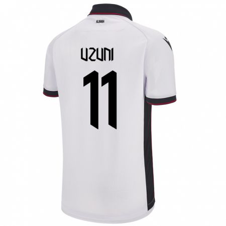 Kandiny Herren Albanien Myrto Uzuni #11 Weiß Auswärtstrikot Trikot 24-26 T-Shirt