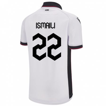 Kandiny Herren Albanien Ysni Ismaili #22 Weiß Auswärtstrikot Trikot 24-26 T-Shirt