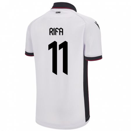 Kandiny Herren Albanien Oresti Rifa #11 Weiß Auswärtstrikot Trikot 24-26 T-Shirt