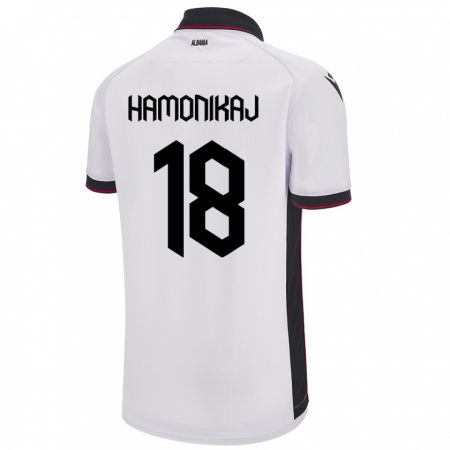 Kandiny Herren Albanien Klea Hamonikaj #18 Weiß Auswärtstrikot Trikot 24-26 T-Shirt