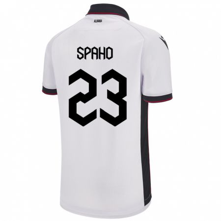 Kandiny Herren Albanien Klesjana Spaho #23 Weiß Auswärtstrikot Trikot 24-26 T-Shirt