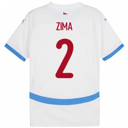 Kandiny Herren Tschechien David Zima #2 Weiß Auswärtstrikot Trikot 24-26 T-Shirt