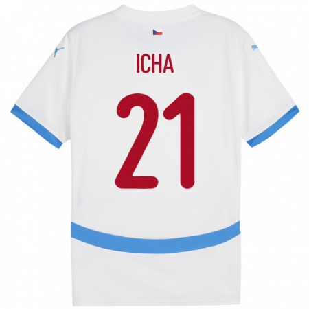 Kandiny Herren Tschechien Marek Icha #21 Weiß Auswärtstrikot Trikot 24-26 T-Shirt