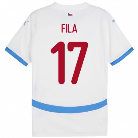 Kandiny Herren Tschechien Lukas Fila #17 Weiß Auswärtstrikot Trikot 24-26 T-Shirt
