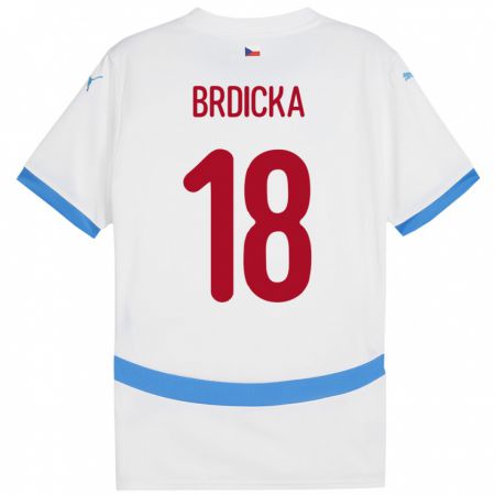 Kandiny Herren Tschechien Filip Brdicka #18 Weiß Auswärtstrikot Trikot 24-26 T-Shirt