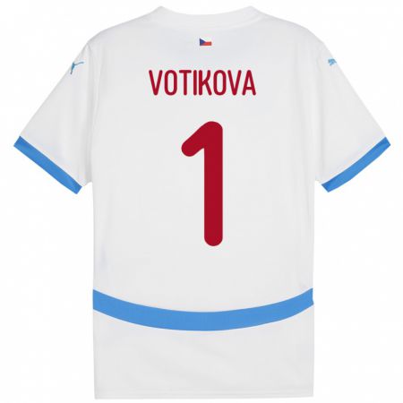 Kandiny Herren Tschechien Barbora Votíková #1 Weiß Auswärtstrikot Trikot 24-26 T-Shirt