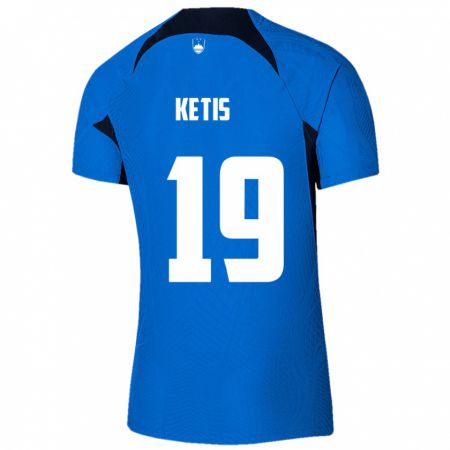 Kandiny Herren Slowenien Sara Ketiš #19 Blau Auswärtstrikot Trikot 24-26 T-Shirt