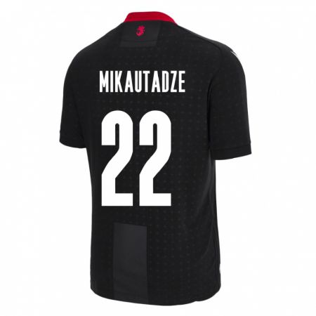 Kandiny Herren Georgien Georges Mikautadze #22 Schwarz Auswärtstrikot Trikot 24-26 T-Shirt