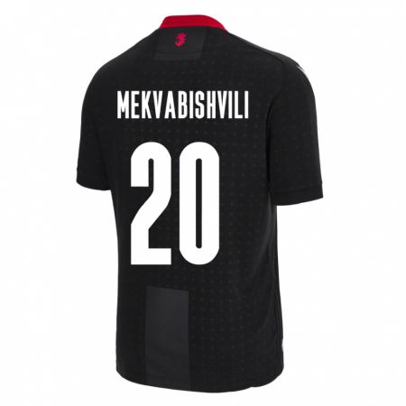 Kandiny Herren Georgien Anzor Mekvabishvili #20 Schwarz Auswärtstrikot Trikot 24-26 T-Shirt