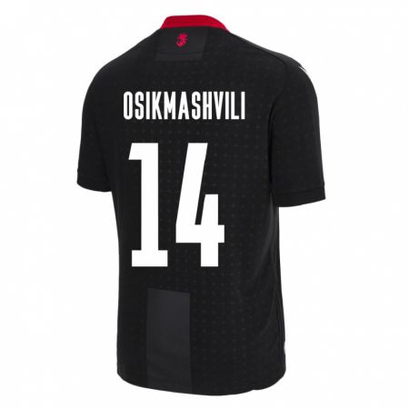 Kandiny Herren Georgien Levan Osikmashvili #14 Schwarz Auswärtstrikot Trikot 24-26 T-Shirt