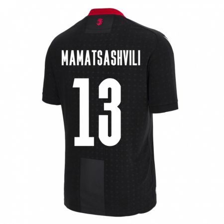 Kandiny Herren Georgien Saba Mamatsashvili #13 Schwarz Auswärtstrikot Trikot 24-26 T-Shirt