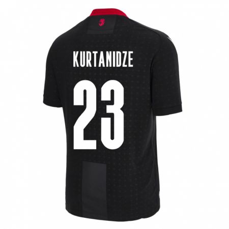 Kandiny Herren Georgien Revaz Kurtanidze #23 Schwarz Auswärtstrikot Trikot 24-26 T-Shirt