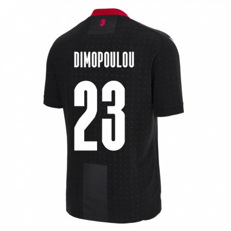 Kandiny Herren Georgien Salomi Dimopoulou #23 Schwarz Auswärtstrikot Trikot 24-26 T-Shirt