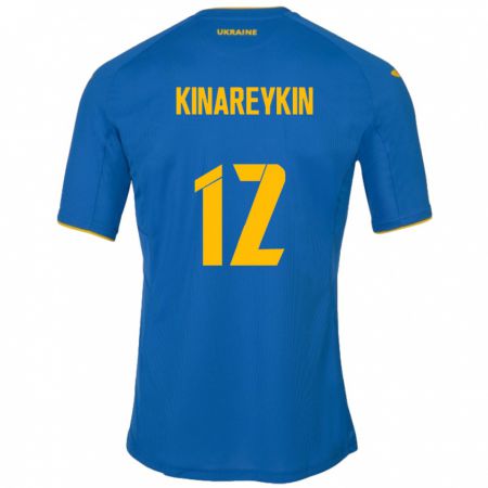 Kandiny Herren Ukraine Yakiv Kinareykin #12 Blau Auswärtstrikot Trikot 24-26 T-Shirt