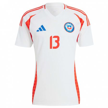 Kandiny Herren Chile Anaís Cifuentes #13 Weiß Auswärtstrikot Trikot 24-26 T-Shirt