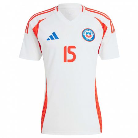 Kandiny Herren Chile Daniela Zamora #15 Weiß Auswärtstrikot Trikot 24-26 T-Shirt