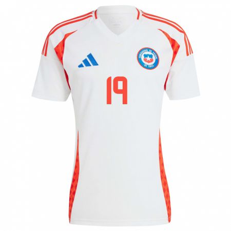 Kandiny Herren Chile Catalina Figueroa #19 Weiß Auswärtstrikot Trikot 24-26 T-Shirt