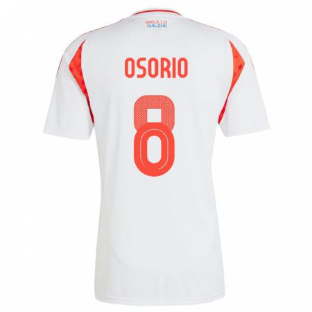 Kandiny Herren Chile Darío Osorio #8 Weiß Auswärtstrikot Trikot 24-26 T-Shirt