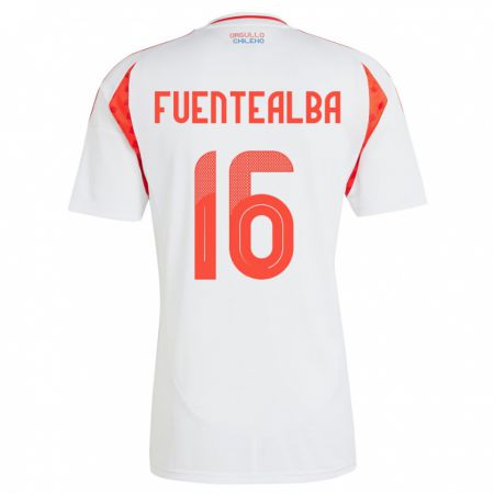 Kandiny Herren Chile Jeison Fuentealba #16 Weiß Auswärtstrikot Trikot 24-26 T-Shirt
