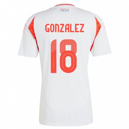 Kandiny Herren Chile Bryan González #18 Weiß Auswärtstrikot Trikot 24-26 T-Shirt