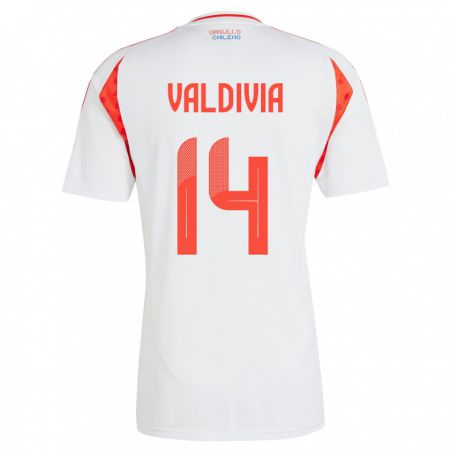 Kandiny Herren Chile Felipe Valdivia #14 Weiß Auswärtstrikot Trikot 24-26 T-Shirt