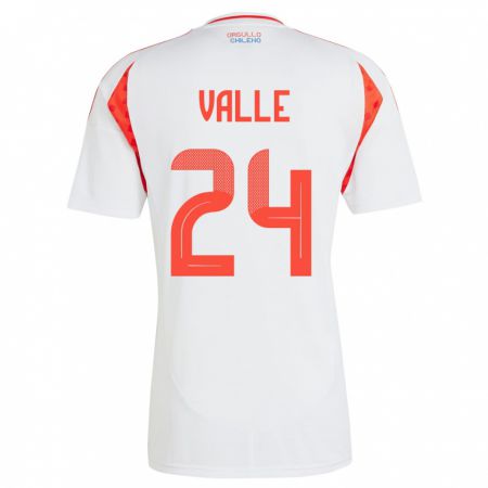 Kandiny Herren Chile Alessandra Valle #24 Weiß Auswärtstrikot Trikot 24-26 T-Shirt