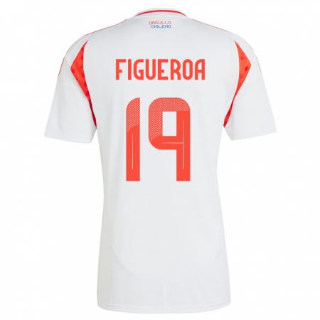 Kandiny Herren Chile Catalina Figueroa #19 Weiß Auswärtstrikot Trikot 24-26 T-Shirt