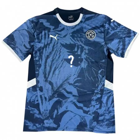 Kandiny Herren Paraguay Ihren Namen #0 Blau Auswärtstrikot Trikot 24-26 T-Shirt