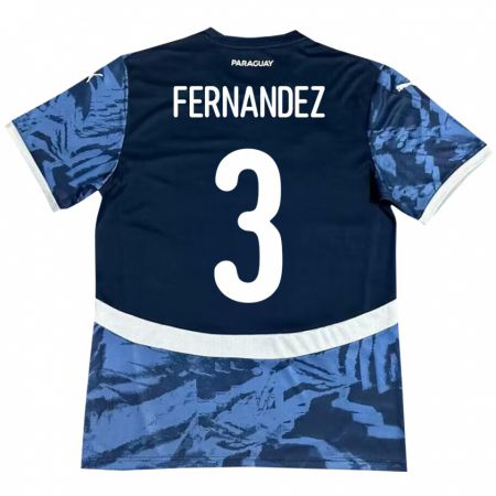 Kandiny Herren Paraguay Roberto Fernández #3 Blau Auswärtstrikot Trikot 24-26 T-Shirt