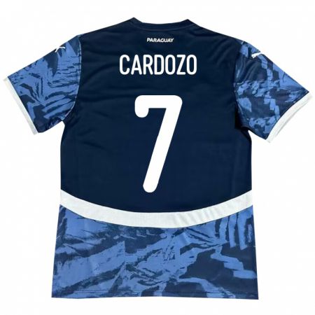 Kandiny Herren Paraguay Fernando Cardozo #7 Blau Auswärtstrikot Trikot 24-26 T-Shirt