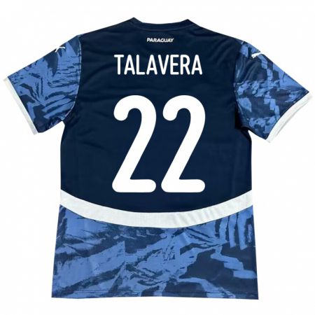 Kandiny Herren Paraguay Javier Talavera #22 Blau Auswärtstrikot Trikot 24-26 T-Shirt