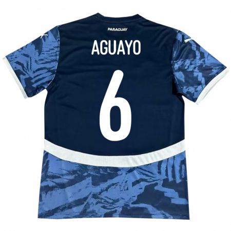 Kandiny Herren Paraguay Ángel Aguayo #6 Blau Auswärtstrikot Trikot 24-26 T-Shirt