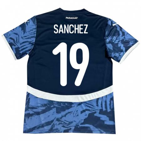 Kandiny Herren Paraguay Juan Sánchez #19 Blau Auswärtstrikot Trikot 24-26 T-Shirt