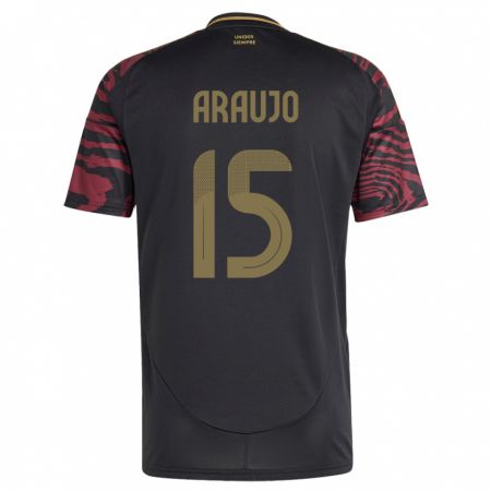 Kandiny Herren Peru Miguel Araujo #15 Schwarz Auswärtstrikot Trikot 24-26 T-Shirt