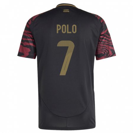 Kandiny Herren Peru Andy Polo #7 Schwarz Auswärtstrikot Trikot 24-26 T-Shirt