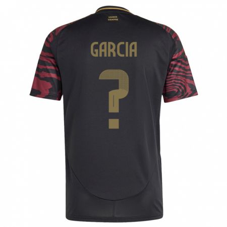 Kandiny Herren Peru Gian García #0 Schwarz Auswärtstrikot Trikot 24-26 T-Shirt