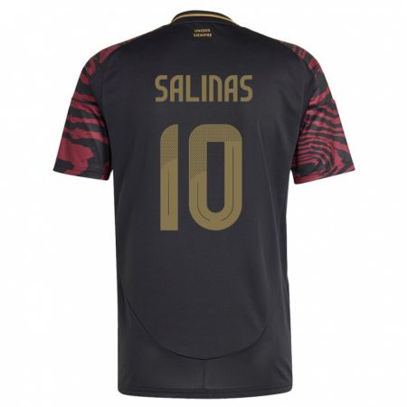 Kandiny Herren Peru Thiago Salinas #10 Schwarz Auswärtstrikot Trikot 24-26 T-Shirt