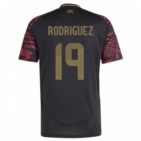 Kandiny Herren Peru Mateo Rodríguez #19 Schwarz Auswärtstrikot Trikot 24-26 T-Shirt